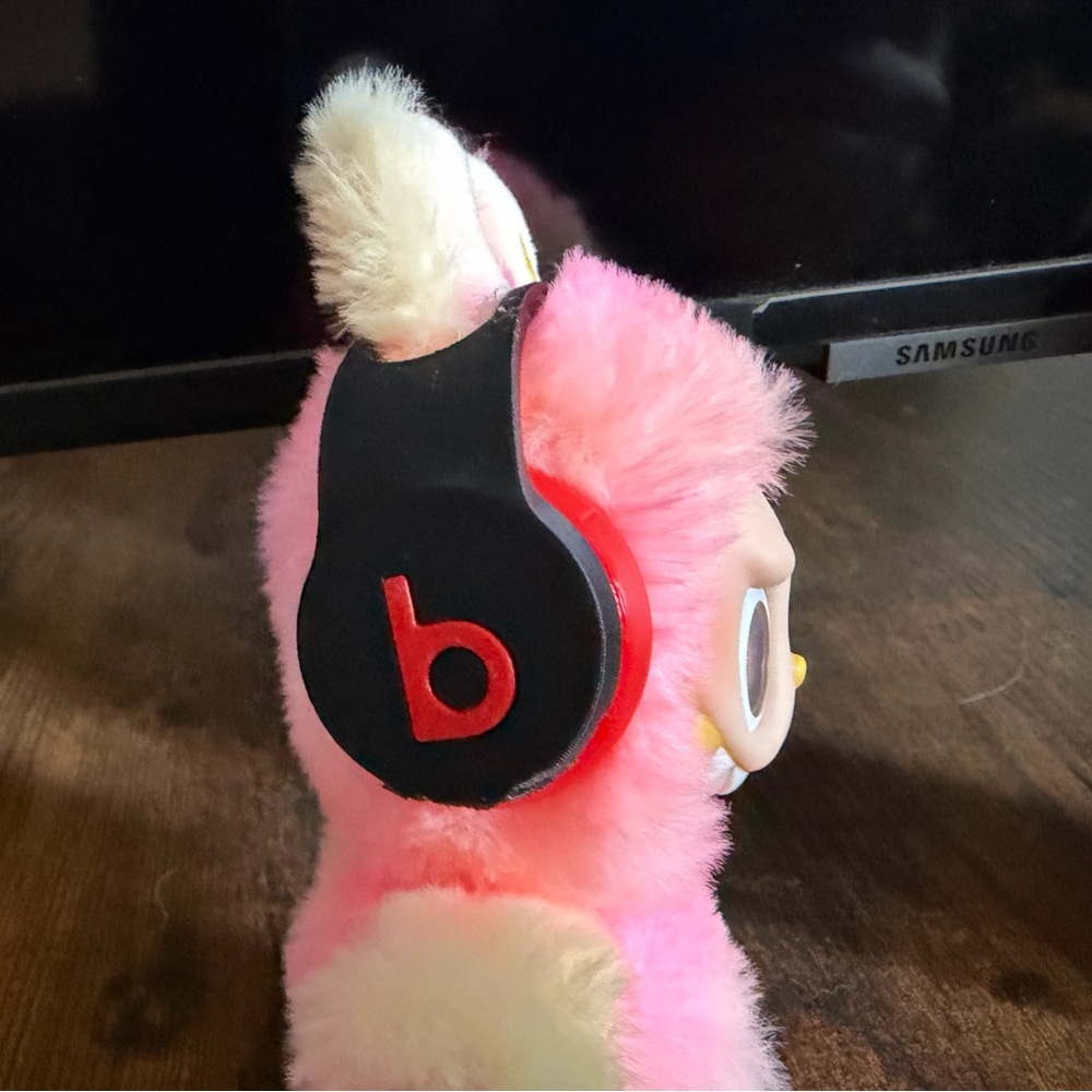 Red and Black Beats style Headphones accessories for Labubu pop mart BIE dolls